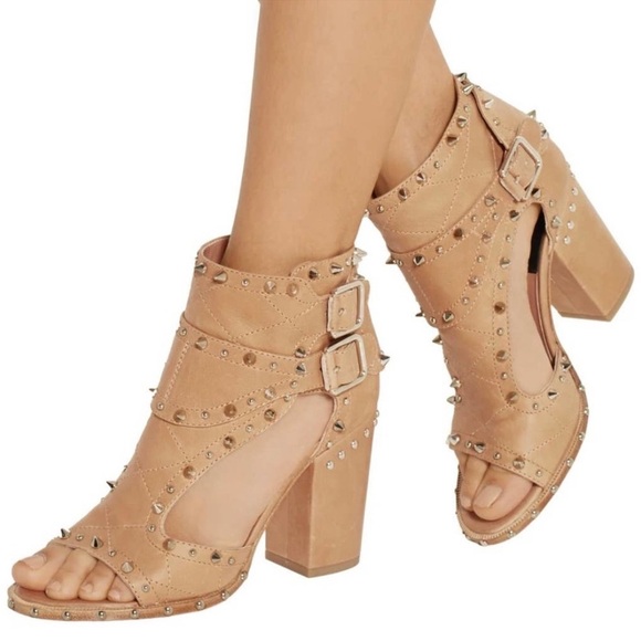 Laurence Dacade Deric Tan Studded Heeled Cutout Booties 8.5 - Picture 1 of 10